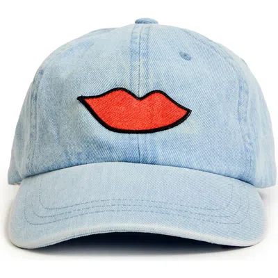 Clare V . Denim Baseball Cap In Blue
