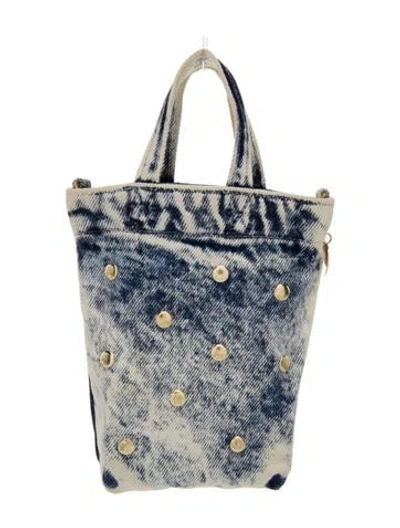 Pre-owned Clare V Denim Top Handle Bag In Blue