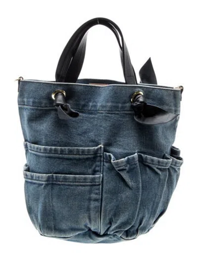 Pre-owned Clare V Denim Tote In Blue
