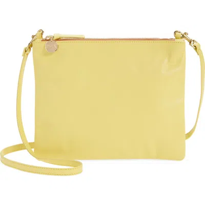 Clare V . Double Sac Bretelle Leather Crossbody Bag In Yellow