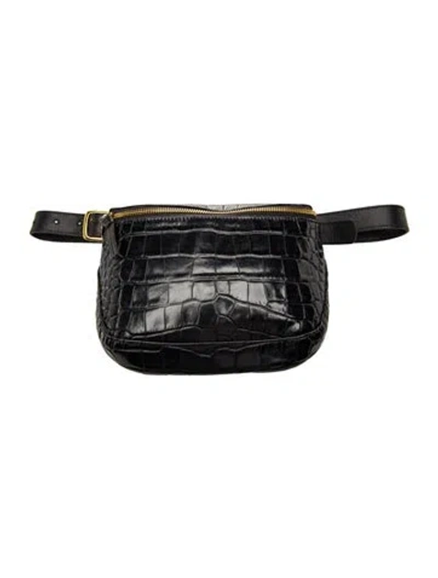 Pre-owned Clare V Embossed Leather Belt Bag In Blue