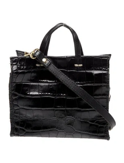 Pre-owned Clare V Embossed Leather Crossbody Bag In Black