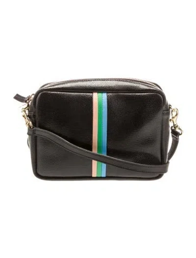 Pre-owned Clare V Embossed Leather Crossbody Bag In Black