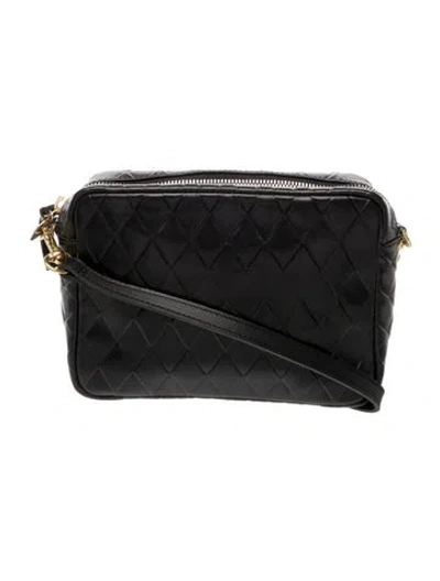 Pre-owned Clare V Embossed Leather Crossbody Bag In Black