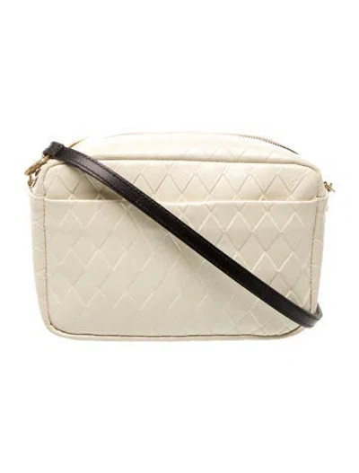 Pre-owned Clare V Embossed Leather Crossbody Bag In Neutral