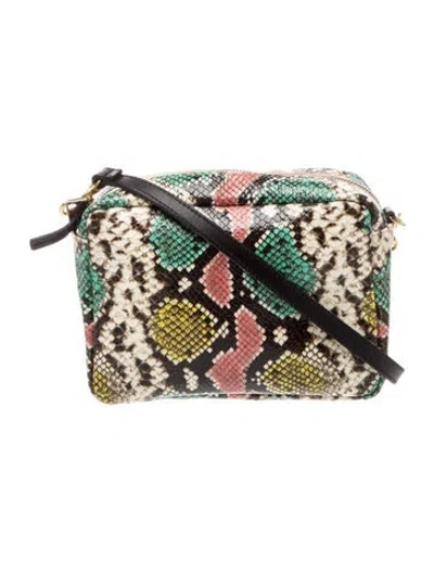 Pre-owned Clare V Embossed Leather Crossbody Bag In Neutral