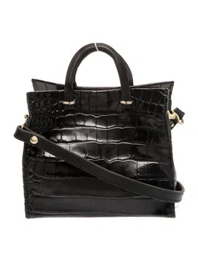 Pre-owned Clare V Embossed Leather Shoulder Bag In Black