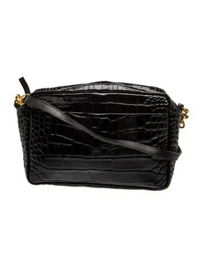 Pre-owned Clare V Embossed Leather Shoulder Bag In Black