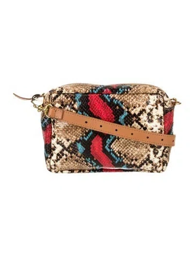 Pre-owned Clare V Embossed Leather Shoulder Bag In Neutral