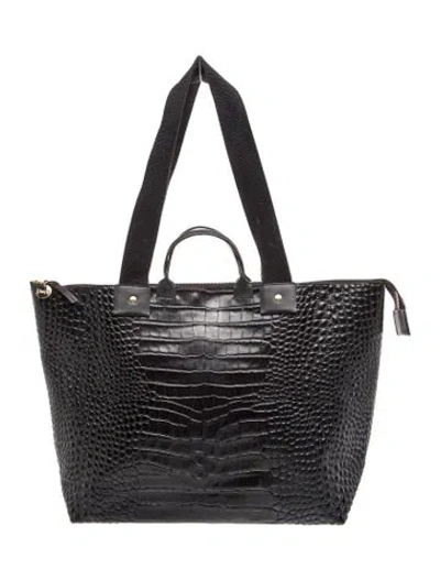 Pre-owned Clare V Embossed Leather Tote In Black
