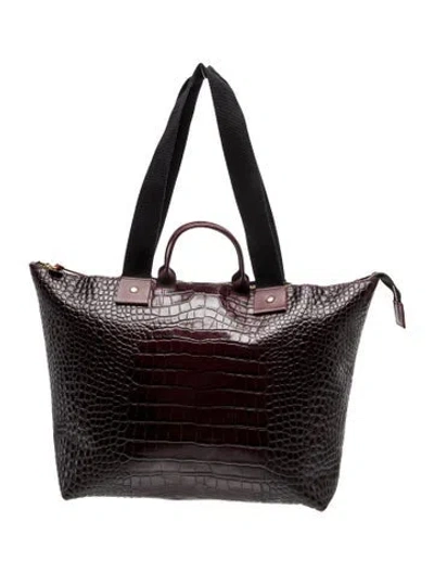 Pre-owned Clare V Embossed Leather Tote In Black