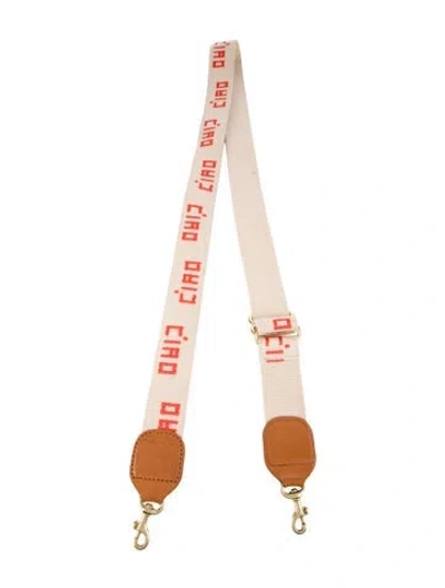 Pre-owned Clare V Embroidered Adjustable Bag Strap In Neutrals/orange