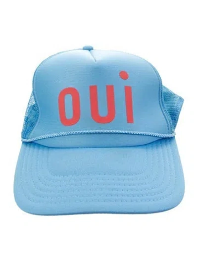 Pre-owned Clare V Embroidered Baseball Cap In Blue
