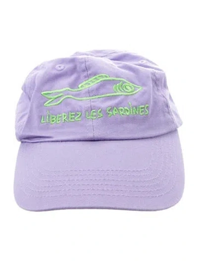 Pre-owned Clare V Embroidered Baseball Cap In Purple