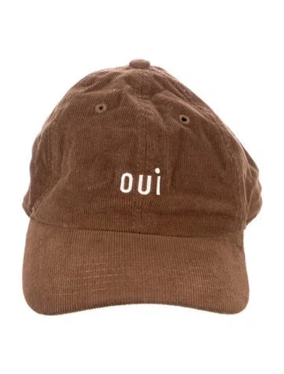Pre-owned Clare V Embroidered Baseball Hat In Brown
