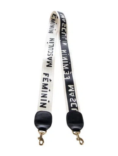 Pre-owned Clare V Embroidered Hand Bag Strap In Black/white