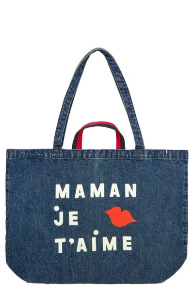 Clare V . Emc Jumbo Denim Tote In Blue
