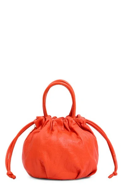 Clare V . Emma Leather Drawstring Top Handle Bag In L Orange