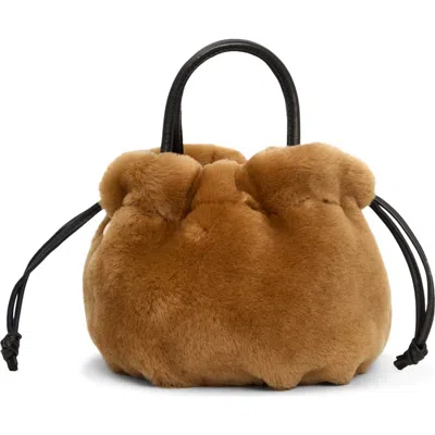 Clare V . Emma Shearling Top Handle Bag In Teddy