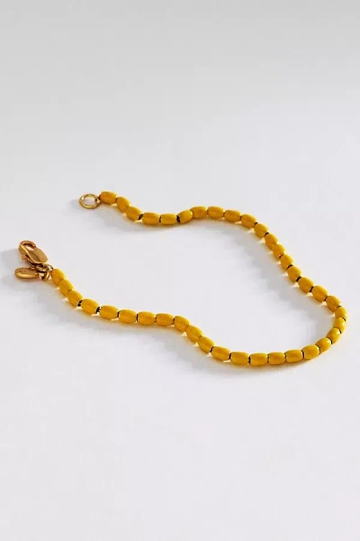 Clare V Enamel Barrel Chain Bracelet In Yellow