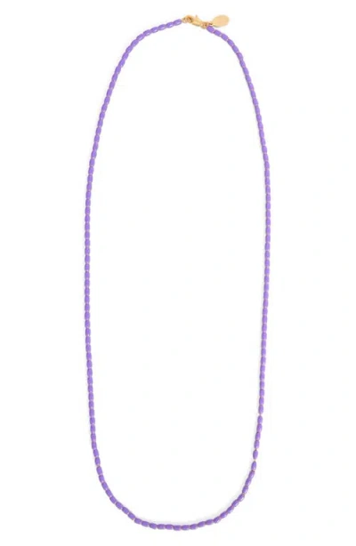 Clare V . Enamel Barrel Chain Necklace In Blue