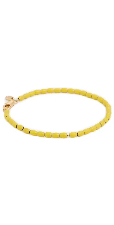 Clare V Enamel Barrell Chain Bracelet Yellow