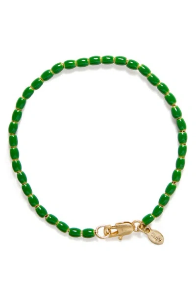Clare V . Enamel Bead Bracelet In Green