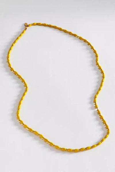 Clare V Enamel Beaded Necklace In Yellow