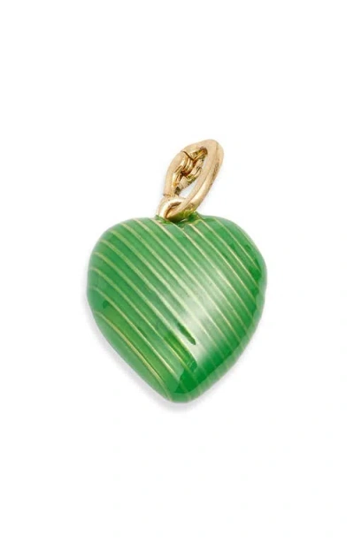 Clare V . Enamel Heart Charm Necklace In Green