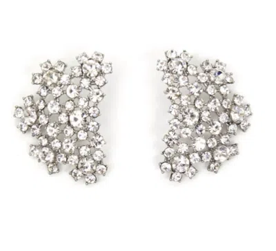 Clare V Encrusted Statement Studs Earrings In Silver In Metallic