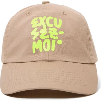 Clare V . Excusez Moi Cotton Twill Baseball Cap In Brown