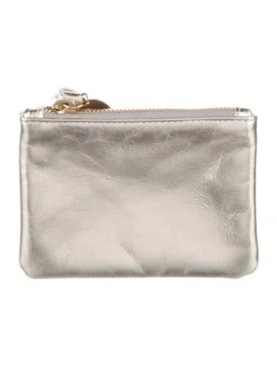 Pre-owned Clare V Faux Fur Coin Pouch In Gold