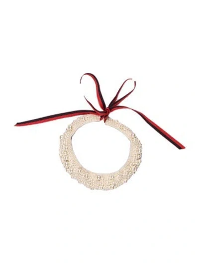 Pre-owned Clare V Festival Quadri Scarf In White
