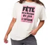 Clare V Original Tee With Fete De La Musique In Cream In White