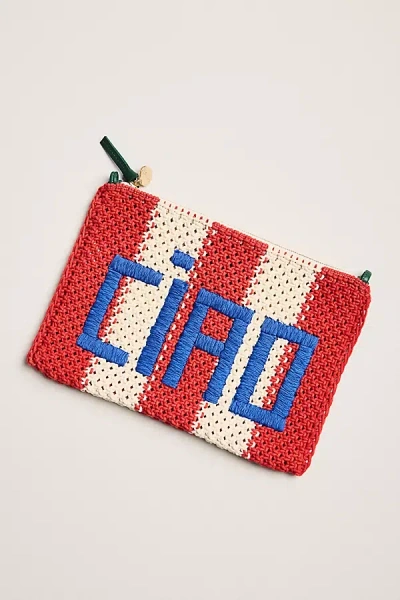 Clare V Flat Clutch With Tabs In Red