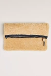 Clare V Foldover Leather Clutch In Sand