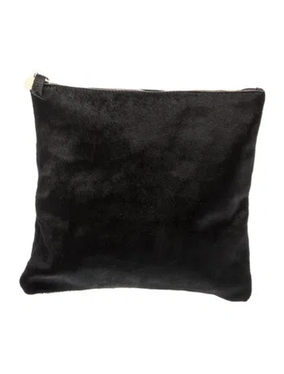 Pre-owned Clare V Fur Clutch In Black