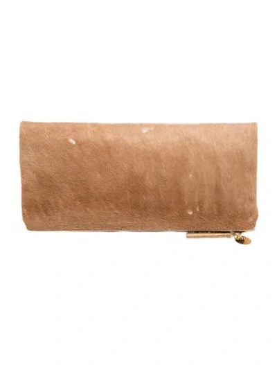 Pre-owned Clare V Fur Clutch In Brown