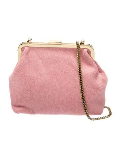 Pre-owned Clare V Fur Shoulder Bag In Pink