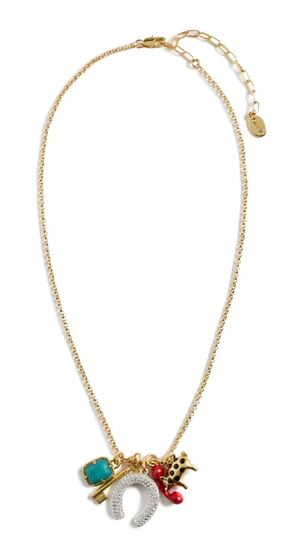 Clare V Gigi Charm Necklace Multi