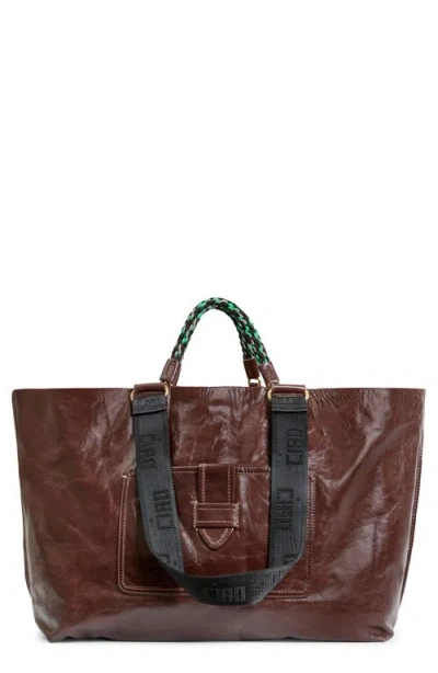 Clare V . Grande Bateau Leather Tote In Brown
