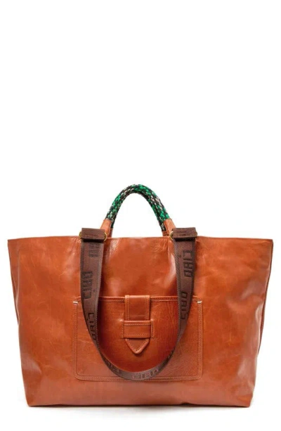 Clare V Grande Bateau Leather Tote In Camel New Look