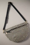Clare V Grande Woven Leather Belt Bag In Black