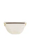 Clare V . Grande Perforated Leather Belt Bag In Cream