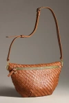 Clare V . Grande Woven Leather Belt Bag In Brown