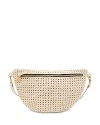 CLARE V GRANDE FANNY WOVEN CHECKER LEATHER BELT BAG