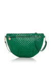 Clare V . Grande Woven Leather Convertible Belt Bag In Grass