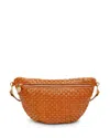 Clare V Grande Fanny Woven Checker Leather Belt Bag In Natural