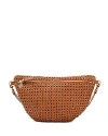 Clare V Grande Fanny Woven Checker Leather Belt Bag In Brown