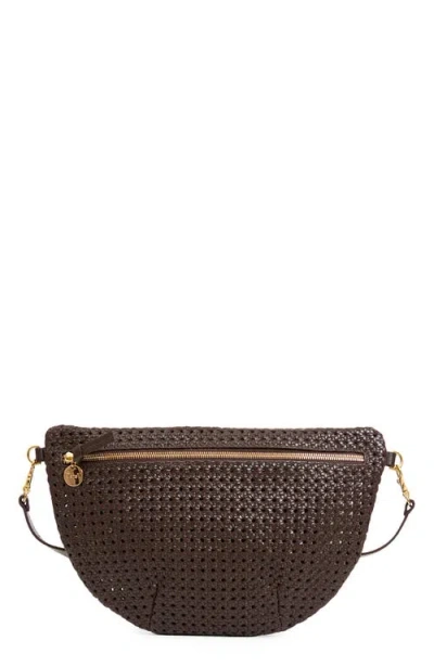 Clare V . Grande Fanny Woven Leather Belt Bag In Brown